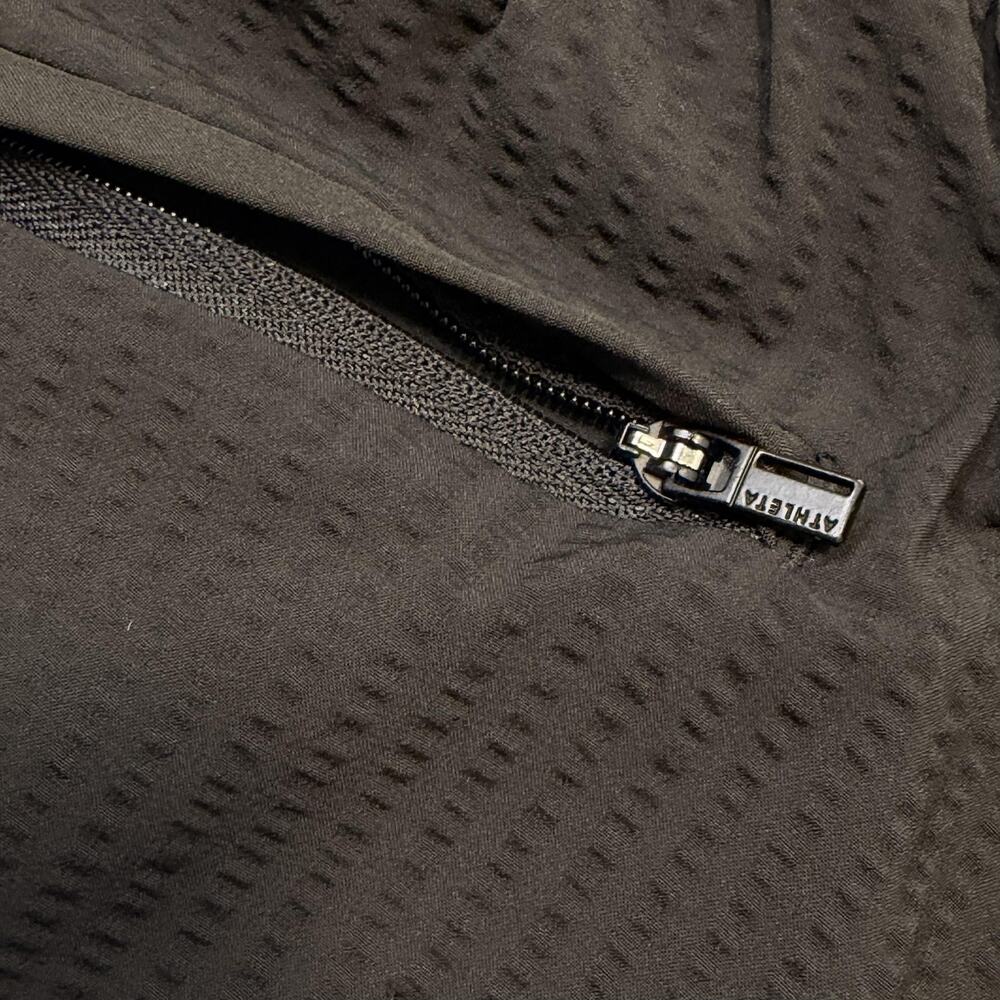 Athleta Textured Brooklyn Jogger Pants Womens 6 Black Elastic Waist Zip Pockets - Picture 12 of 15